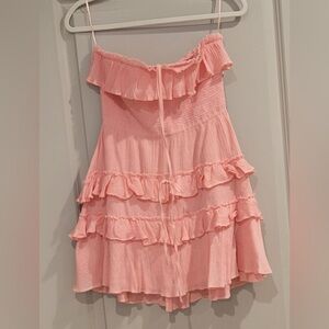 LoveShackFancy Pink Strapless Dress